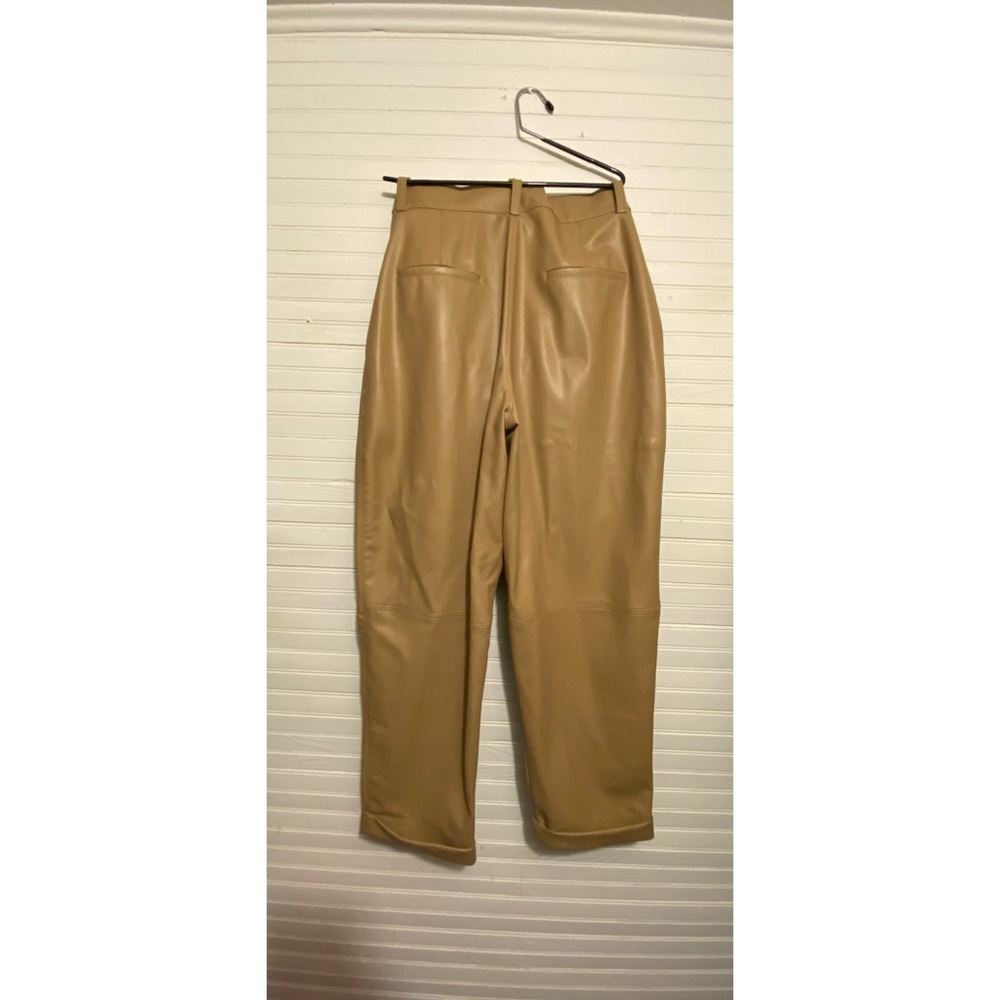 ZARA FAUX LEATHER PANTS Camel XL Never Worn